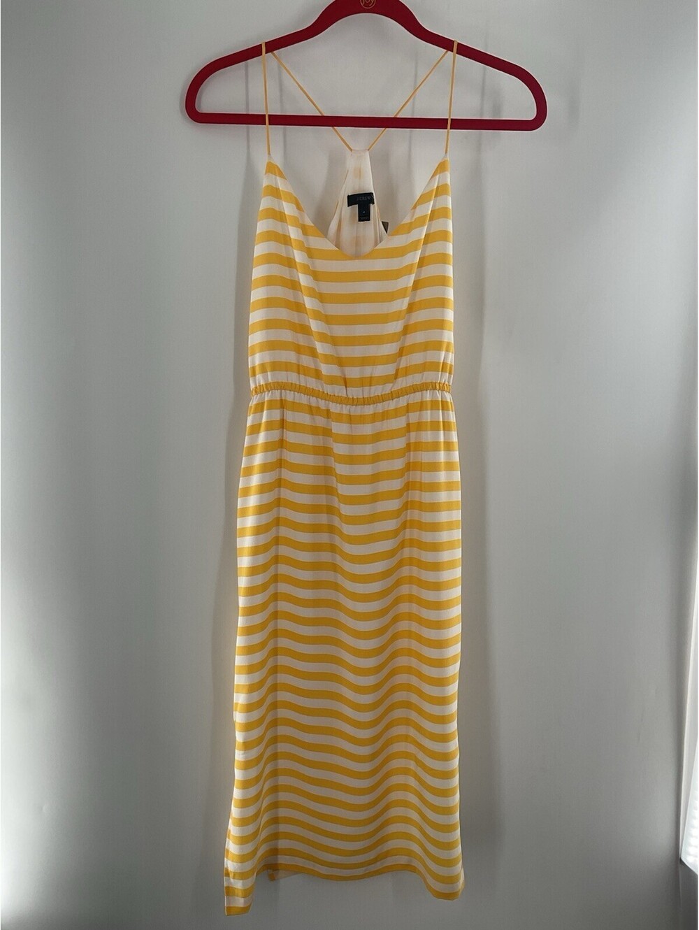 J. Crew Women’s Size 4 NWT Yellow And White Striped Sleeveless Dress 144